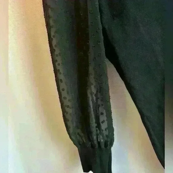 Adrianna Papell, women’s black sweater size L with mesh/see through sleeves - Picture 4 of 6